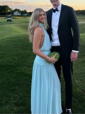 H&M Light Blue Halter Evening Gown